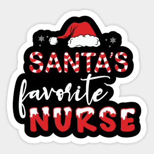 Santa's Favorite Nurse Sticker